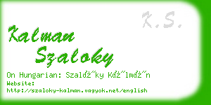 kalman szaloky business card